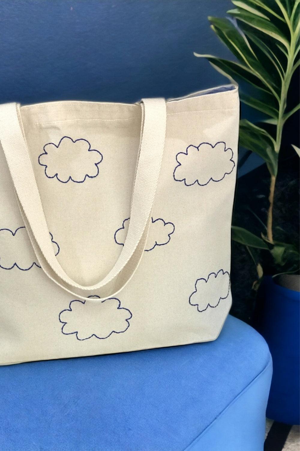 Bael İstanbul-Clouds Large Tote Bag-Omuz Çantası-1-Milagron.com