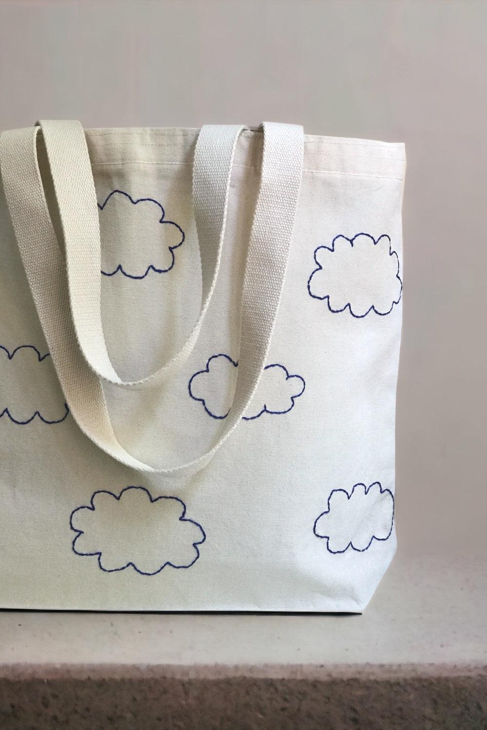 Bael İstanbul-Clouds Large Tote Bag-Omuz Çantası-4-Milagron.com
