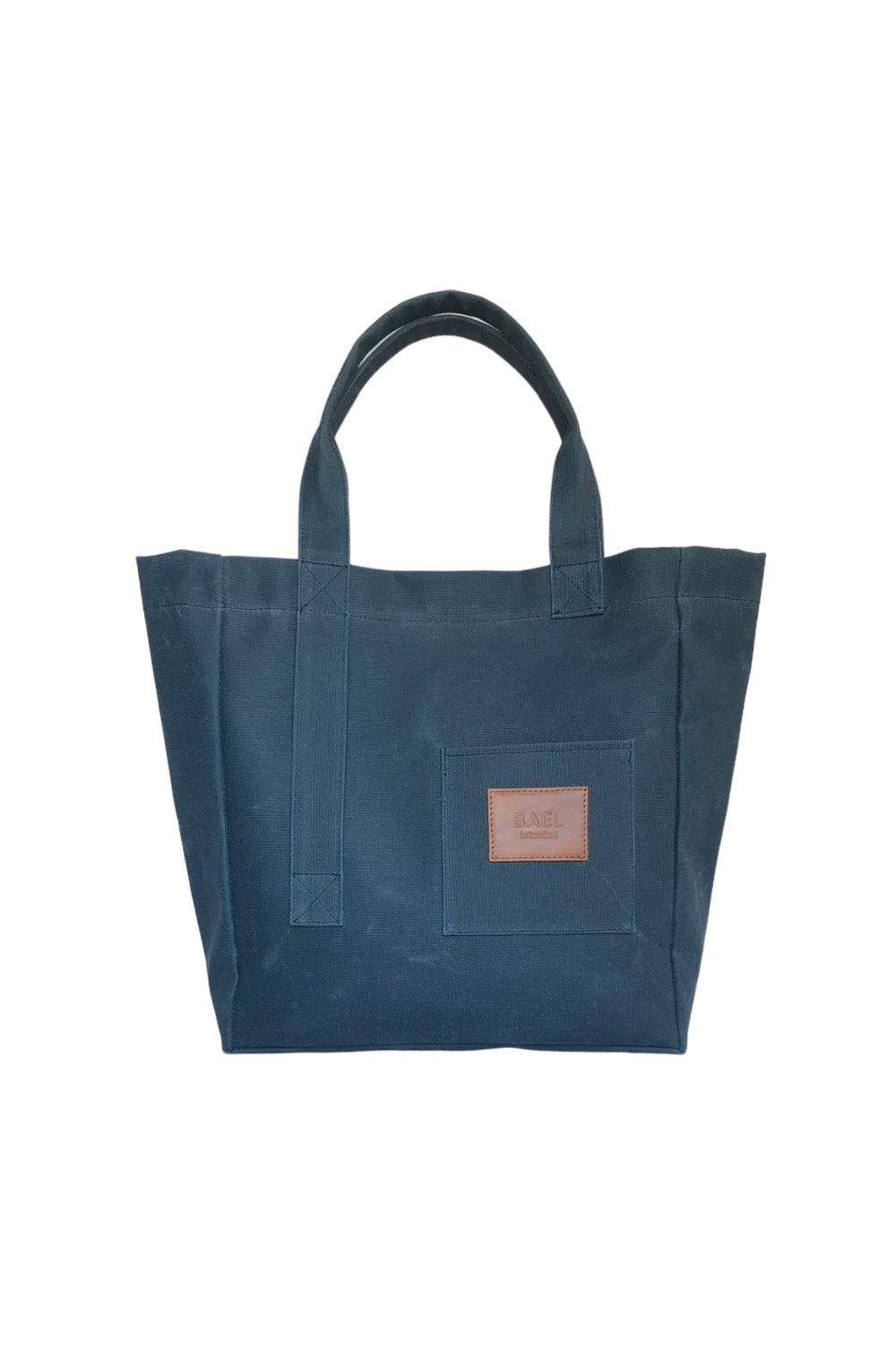 Bael İstanbul-Denim Blue Oversize Waxed Tote Bag-Omuz Çantası-1-Milagron.com