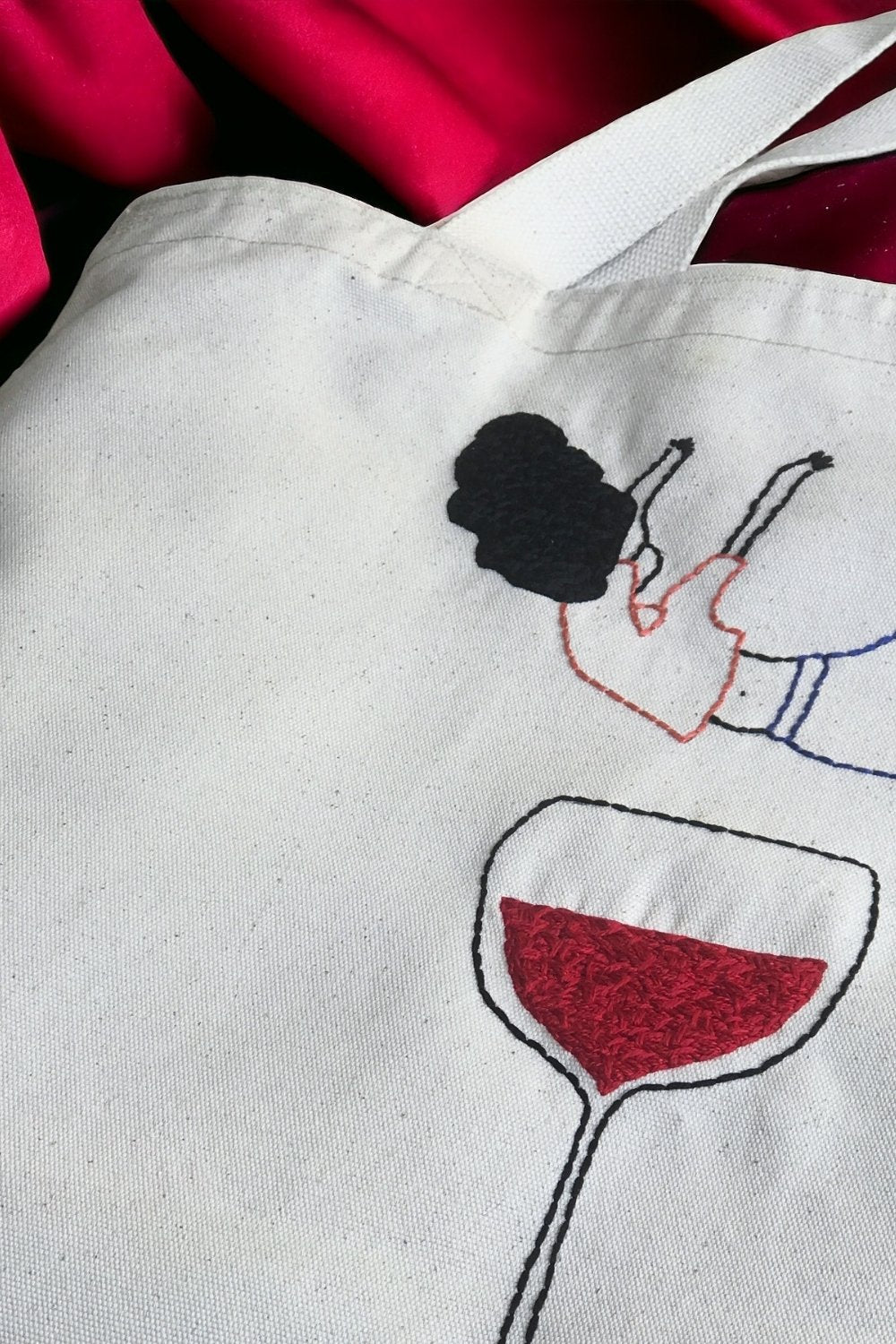 Bael İstanbul-Falling Into Wine Large Tote Bag-Omuz Çantası-2-Milagron.com