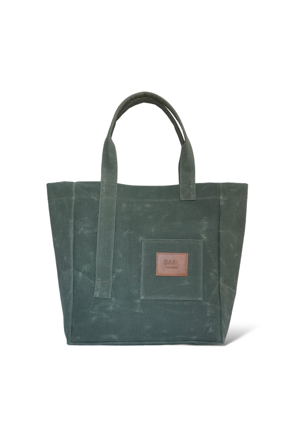Bael İstanbul-Jungle Green Oversize Waxed Tote Bag-Omuz Çantası-1-Milagron.com