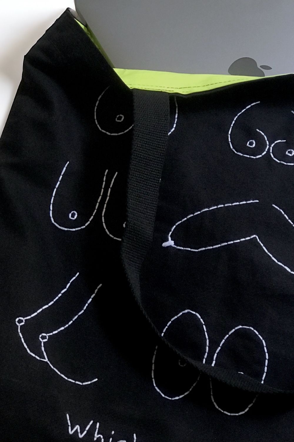 Bael İstanbul-Which One Are You Large Tote Bag Black-Omuz Çantası-5-Milagron.com