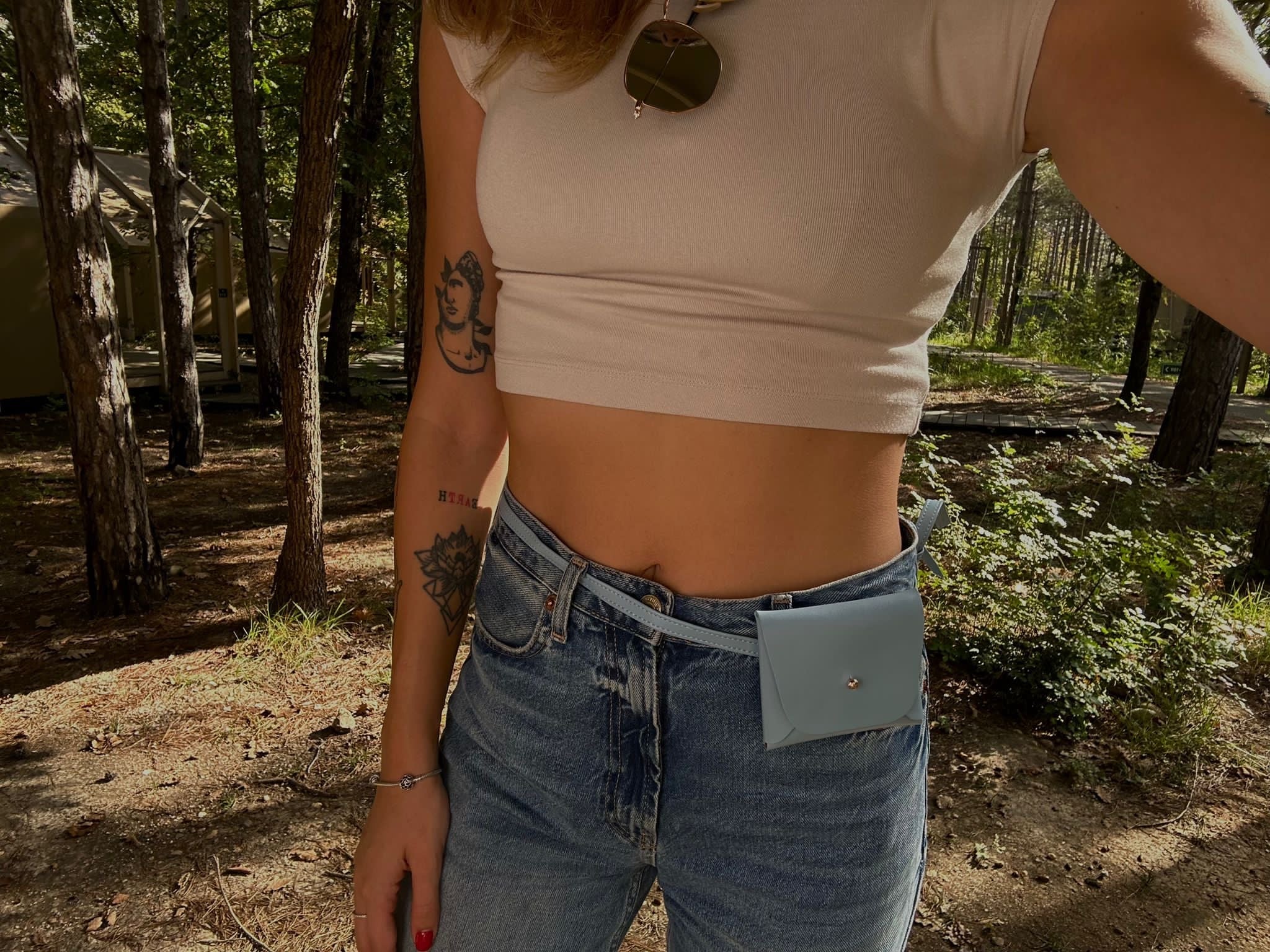 Bagh Collection-Mini Belt Brick Baby Blue-Bel Çantası-2-Milagron.com