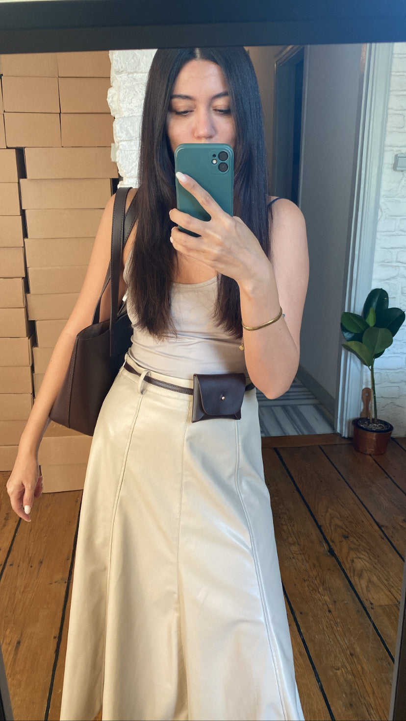 Bagh Collection-Mini Belt Brown-Bel Çantası-2-Milagron.com