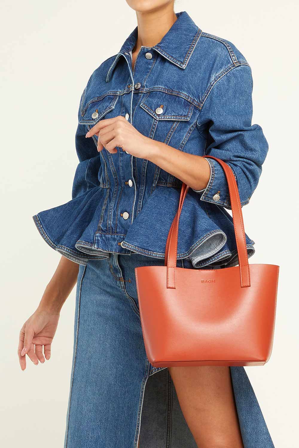 Bagh Collection-Mini Tote Bag In Orange-Omuz Çantası-5-Milagron.com