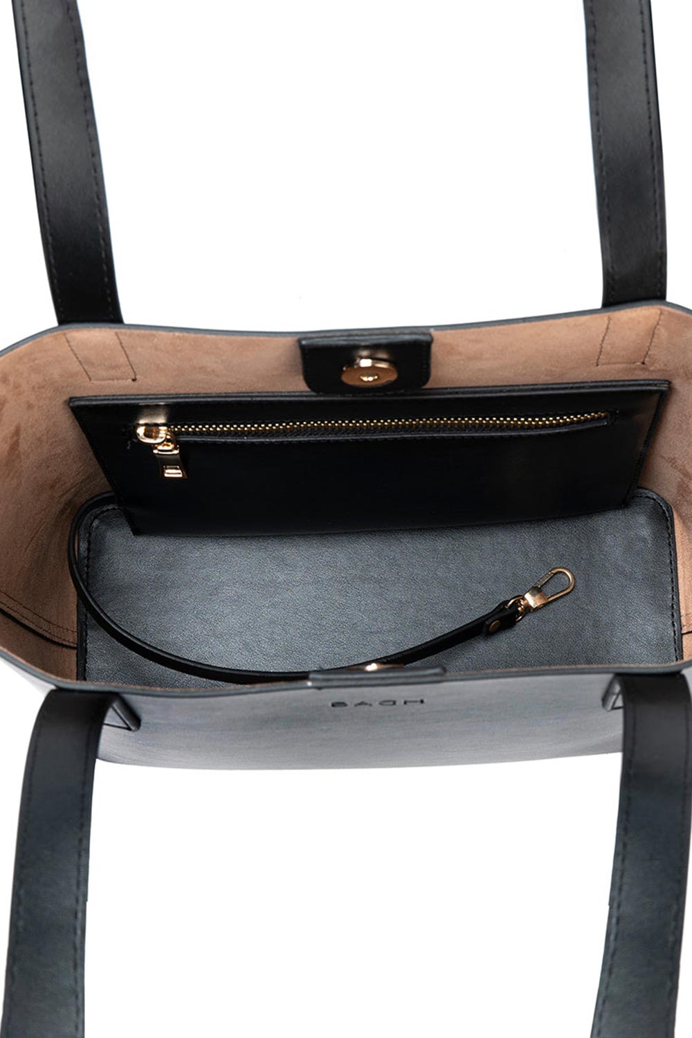 Bagh Collection-Mini Tote In Black-Omuz Çantası-4-Milagron.com