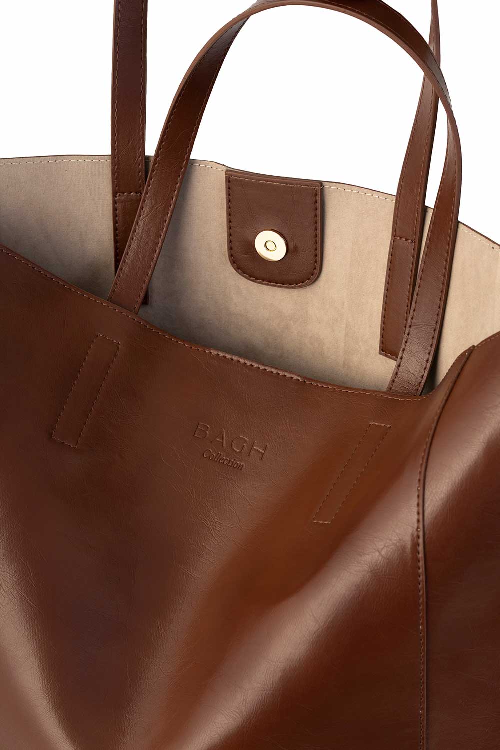 Bagh Collection-Olive Leather Handbag Brown-Omuz Çantası-3-Milagron.com