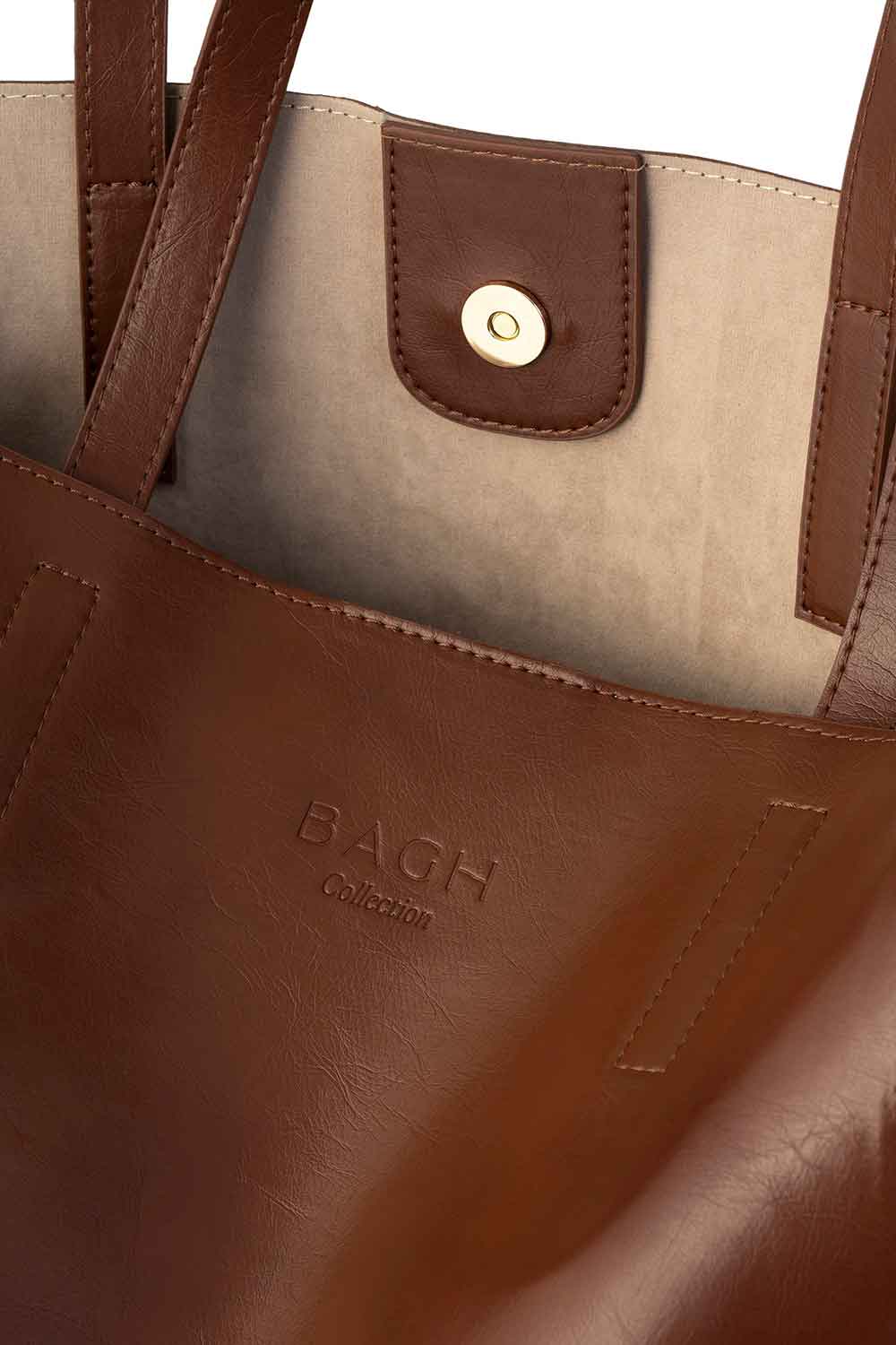 Bagh Collection-Olive Leather Handbag Brown-Omuz Çantası-4-Milagron.com