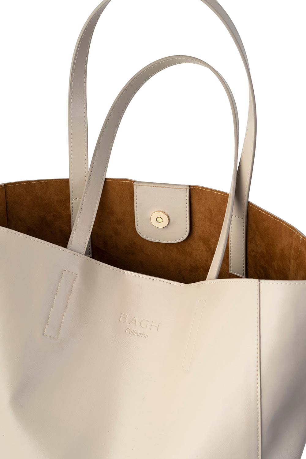 Bagh Collection-Olive Leather Handbag Cappuccino-Omuz Çantası-2-Milagron.com