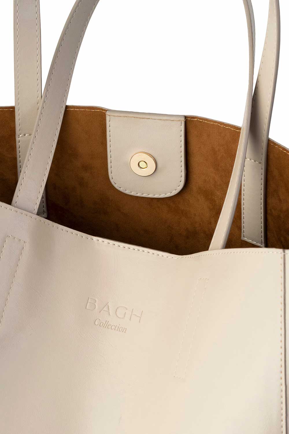 Bagh Collection-Olive Leather Handbag Cappuccino-Omuz Çantası-4-Milagron.com