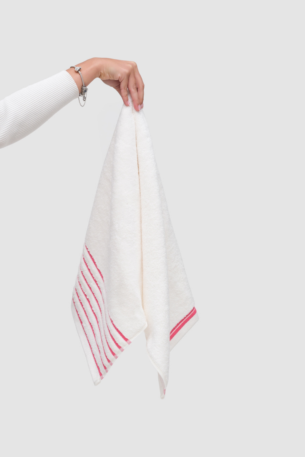 Balme-Rainbow Fuşya Çizgili Yüz Havlusu-Havlu & Peştamal-1-Milagron.com