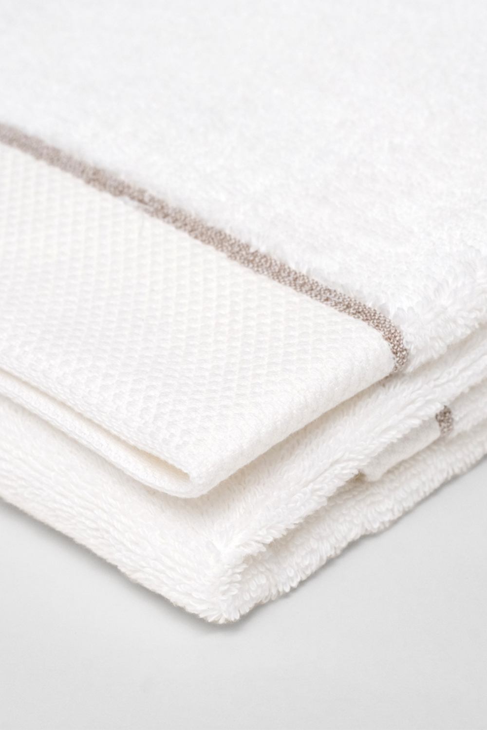 Balme-Smooth Snowflake-bej Çizgili Yüz Havlusu-Havlu & Peştamal-1-Milagron.com