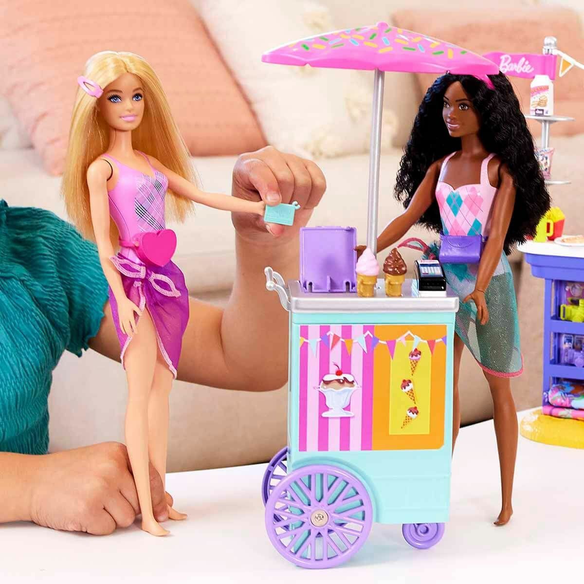 Barbie-Barbie Brooklyn Ve Malibu'nun Sahildeki Yiyecek Standı-Oyuncak Bebek ve Oyun Setleri-6-Milagron.com