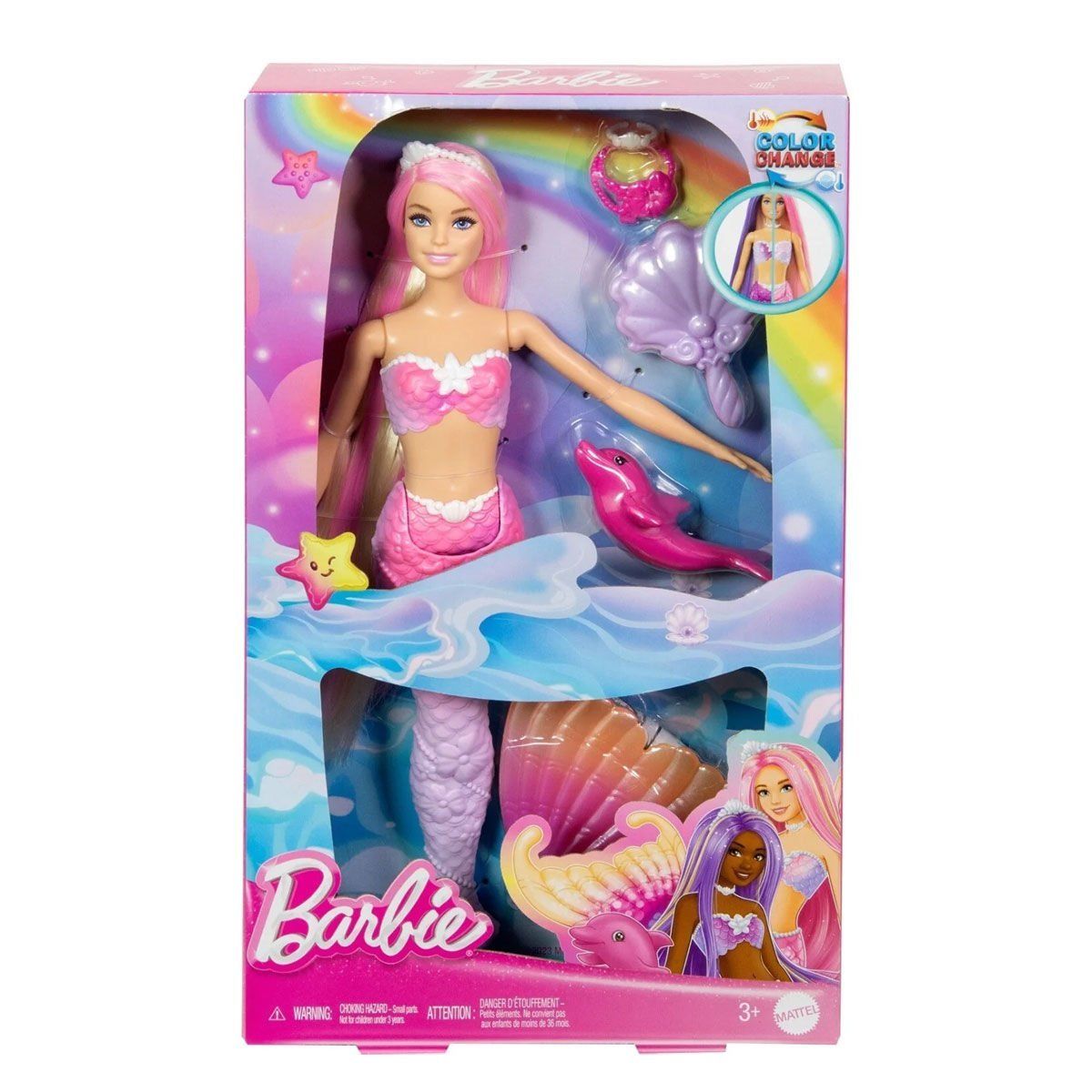 Barbie-Barbie Renk Değiştiren Deniz Kızı Ve Aksesuarları-Oyuncak Bebek ve Oyun Setleri-2-Milagron.com