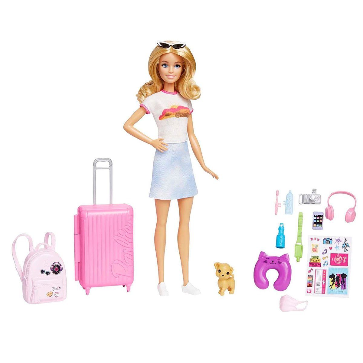 Barbie-Barbie Seyahatte Bebeği Ve Aksesuarları-Oyuncak Bebek ve Oyun Setleri-2-Milagron.com