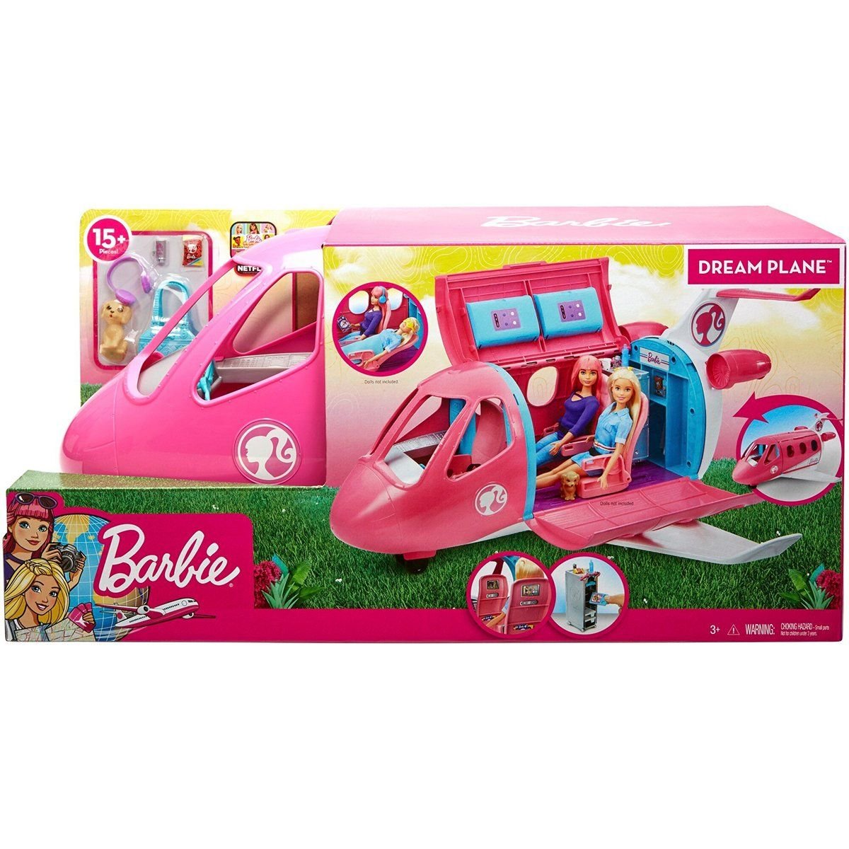 Barbie-Gdg76 Barbie'nin Pembe Uçağı-Oyuncak Bebek ve Oyun Setleri-1-Milagron.com