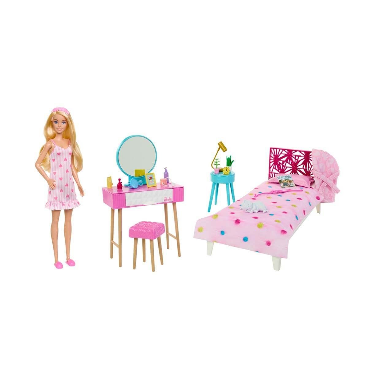 Barbie-Hpt55 Barbienin Yatak Odası Oyun Seti-Oyuncak Bebek ve Oyun Setleri-2-Milagron.com