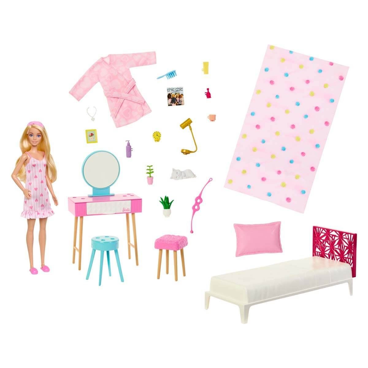 Barbie-Hpt55 Barbienin Yatak Odası Oyun Seti-Oyuncak Bebek ve Oyun Setleri-3-Milagron.com