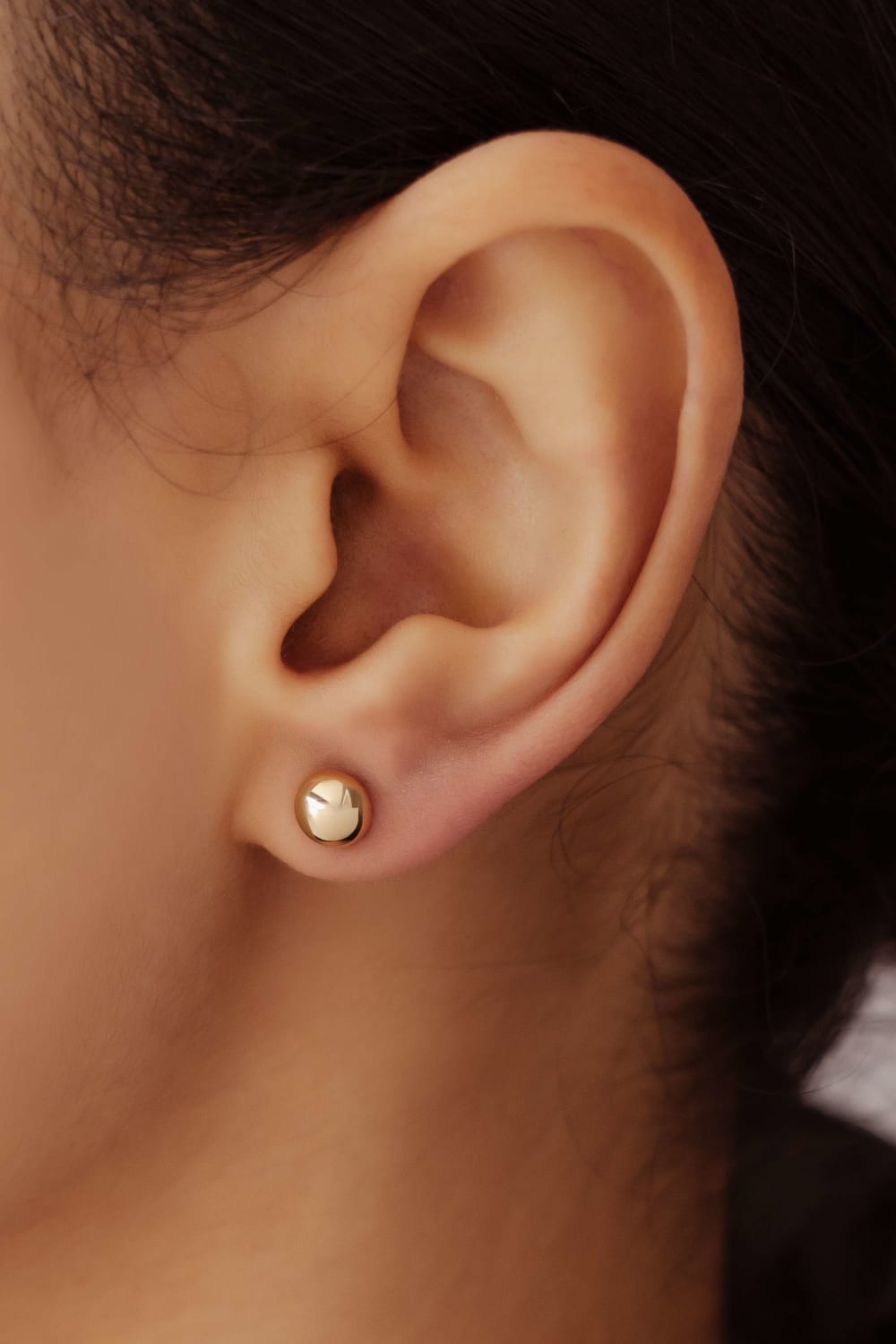 Başbuğ Mücevher-14 Ayar Altın Bombeli Küpe-Küpe-1-Milagron.com