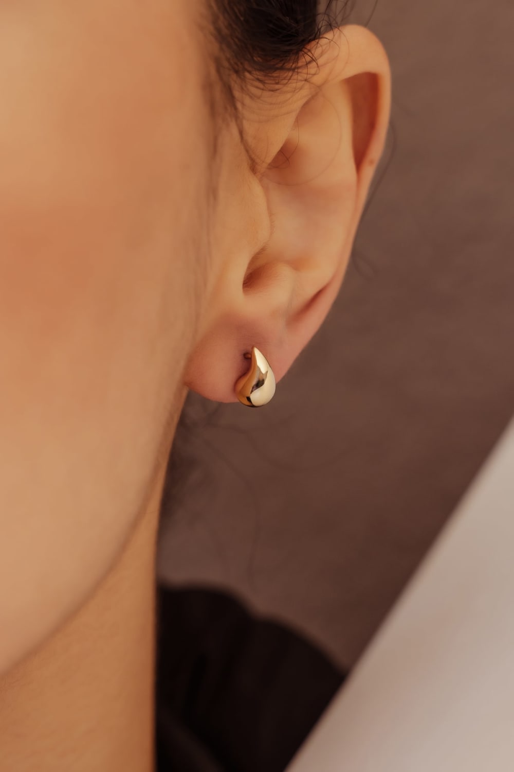 Başbuğ Mücevher-14 Ayar Altın Damla Küpe-Küpe-2-Milagron.com