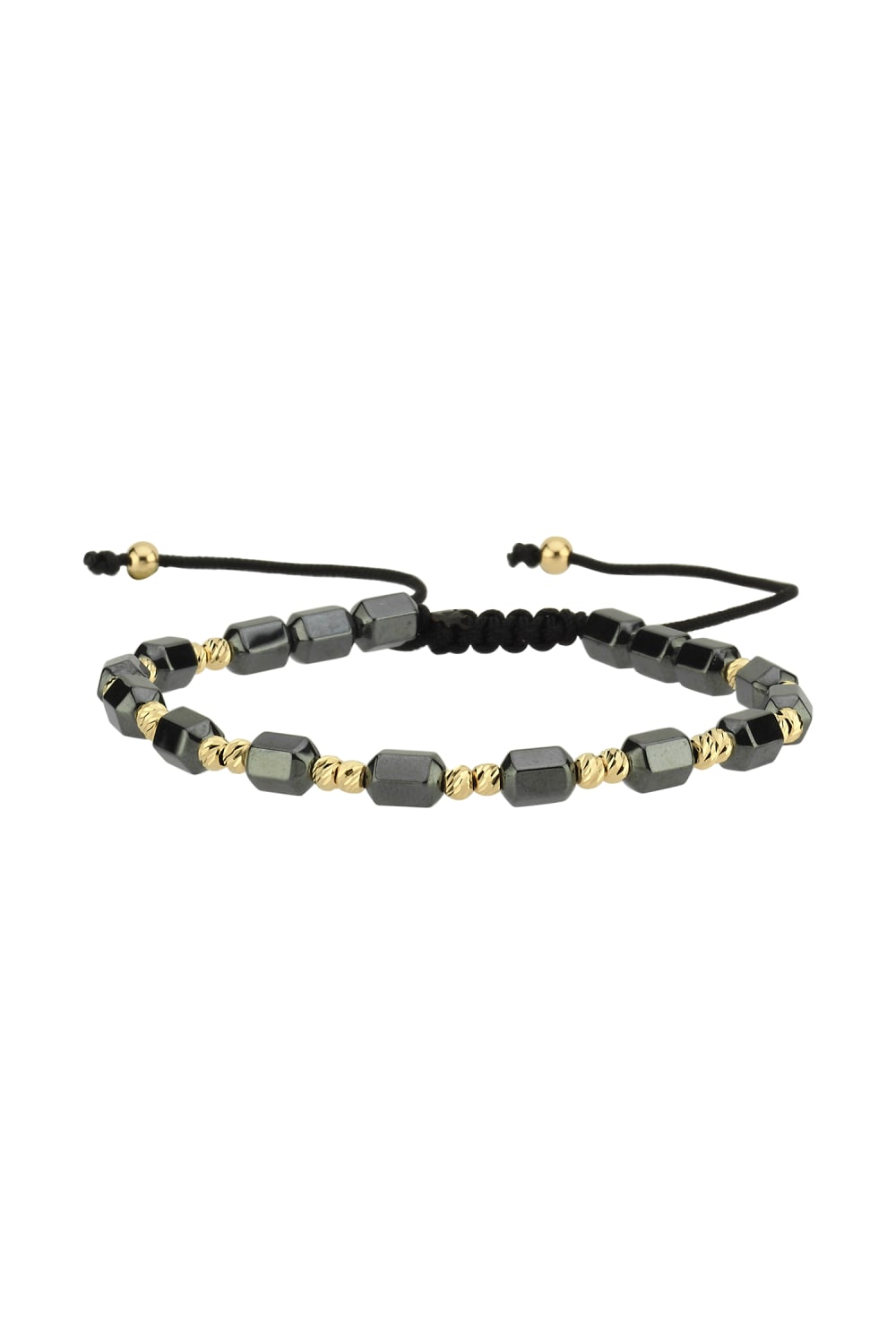 Başbuğ Mücevher-14 Ayar Altın Dorikalı Hematit Bileklik-Bileklik-1-Milagron.com