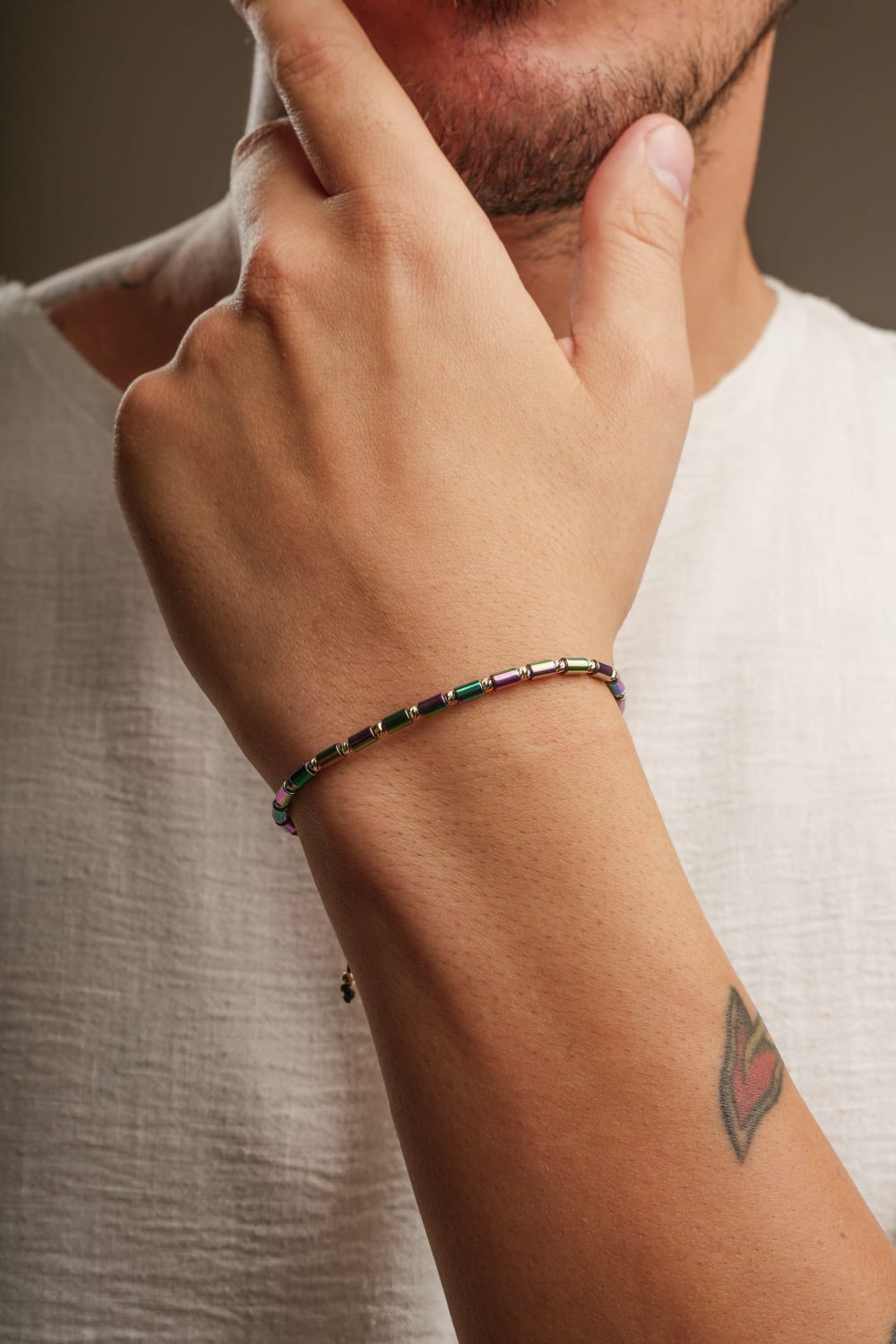 Başbuğ Mücevher-14 Ayar Altın Dorikalı Hematit Bileklik-Bileklik-2-Milagron.com