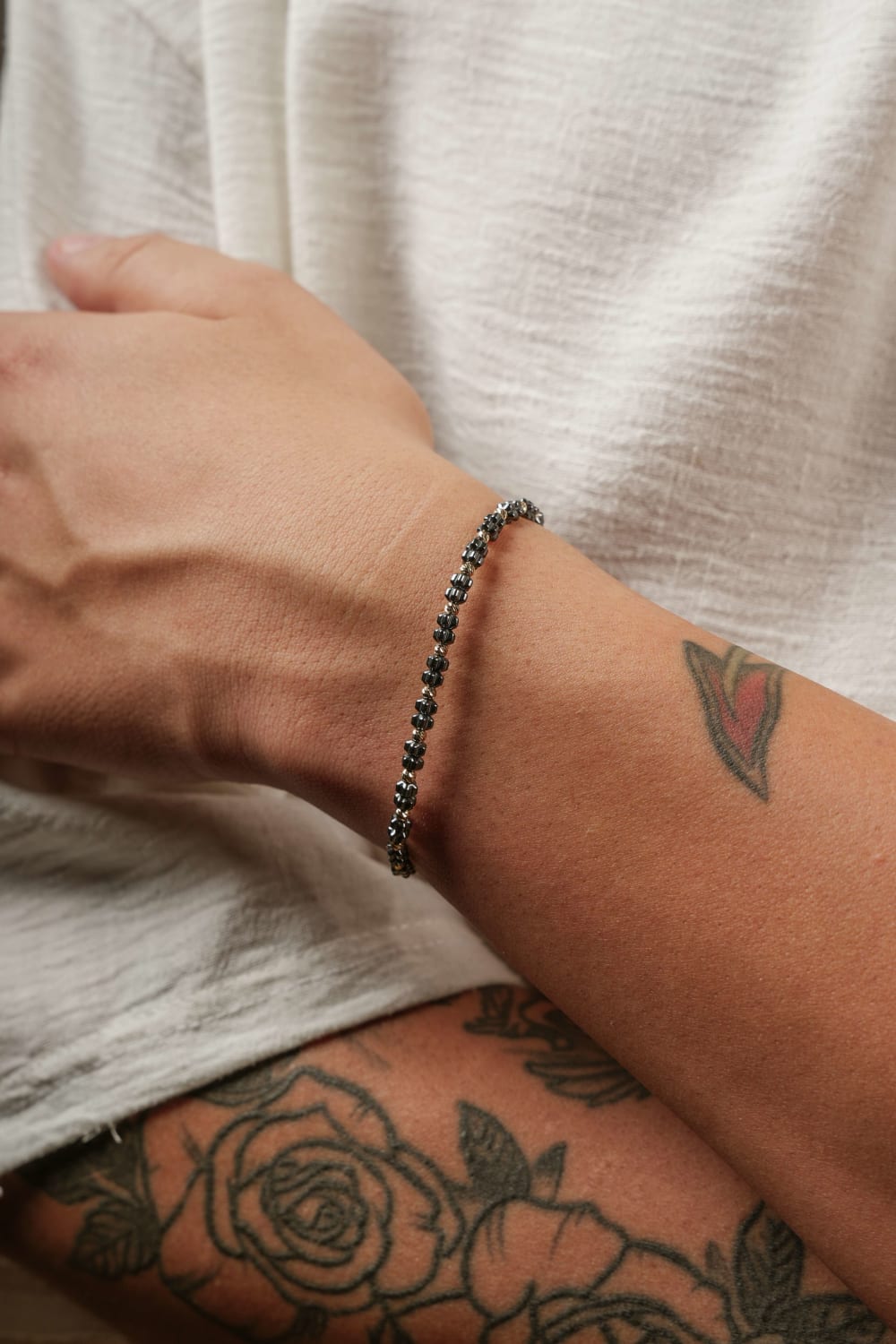 Başbuğ Mücevher-14 Ayar Altın Dorikalı Hematit Bileklik-Bileklik-2-Milagron.com