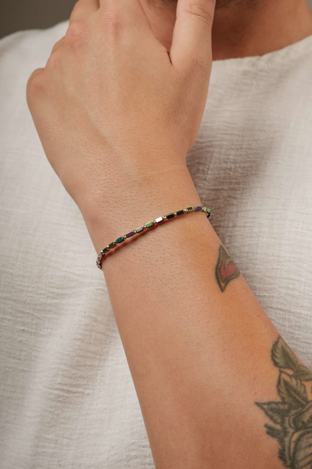 Başbuğ Mücevher-14 Ayar Altın Dorikalı Hematit Bileklik-Bileklik-4-Milagron.com