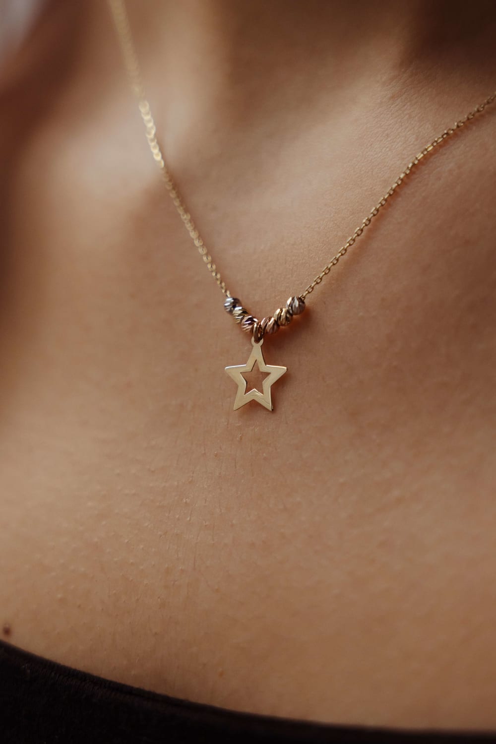 Başbuğ Mücevher-14 Ayar Altın Dorikalı Yıldız Kolye-Kolye-1-Milagron.com