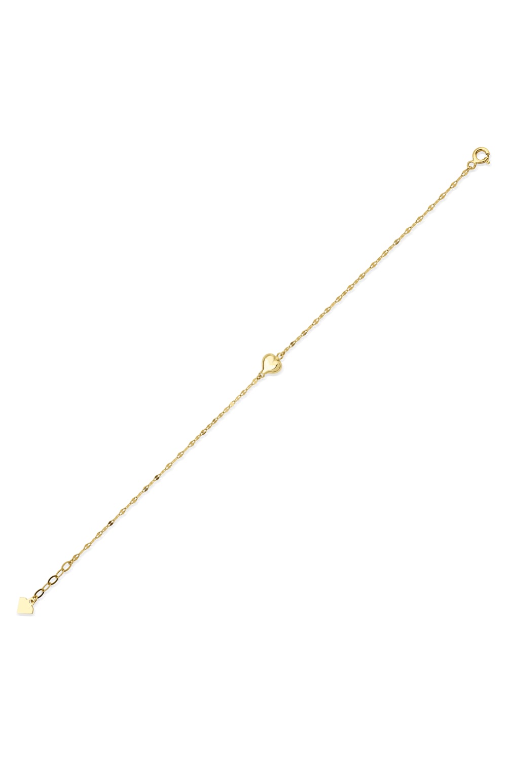 Başbuğ Mücevher-14 Ayar Altın Minimal Kalp Bileklik-Bileklik-2-Milagron.com