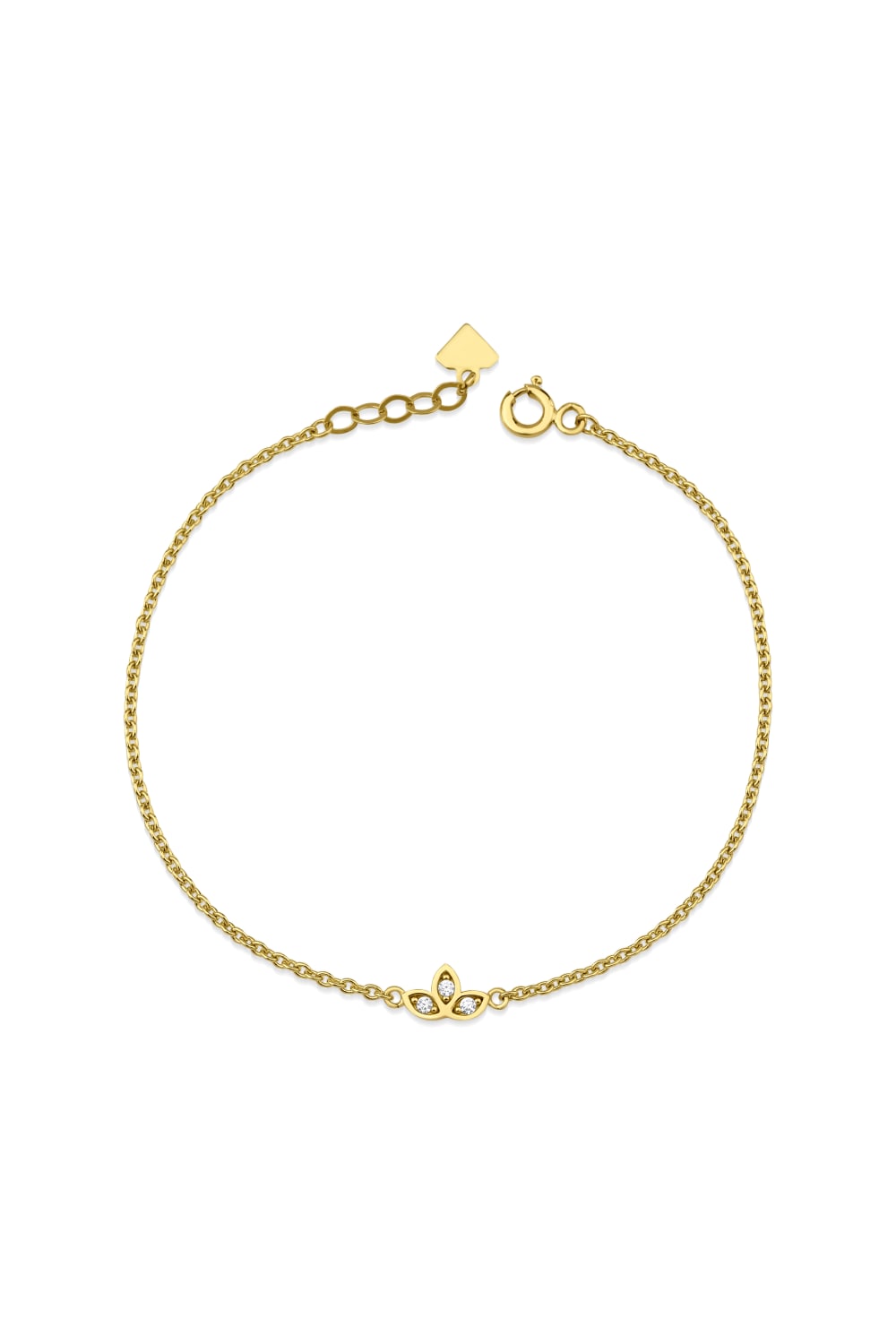 Başbuğ Mücevher-14 Ayar Altın Minimal Lotus Bileklik-Bileklik-1-Milagron.com