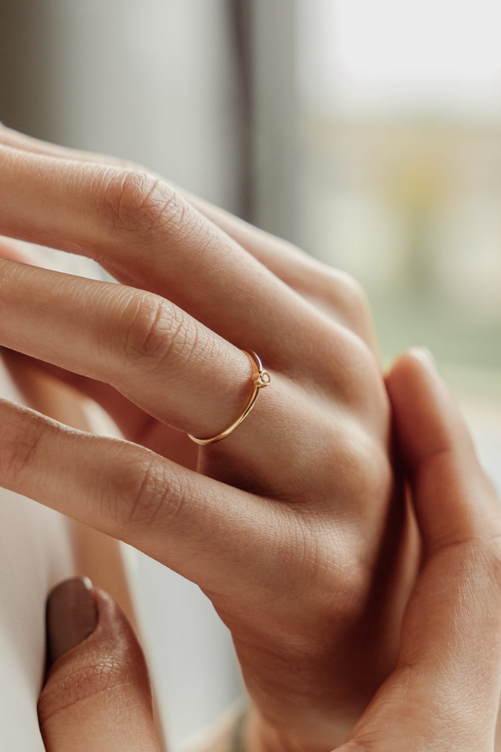 Başbuğ Mücevher-14 Ayar Altın Taşlı Minimal Yüzük-Yüzük-3-Milagron.com