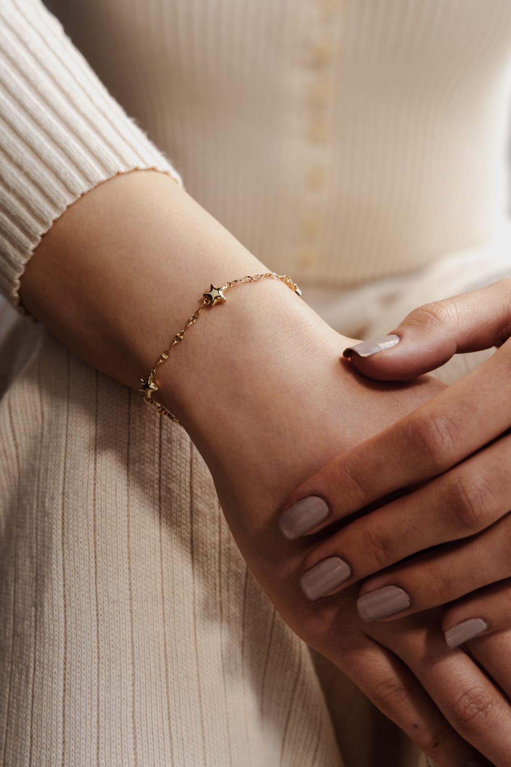 Başbuğ Mücevher-14 Ayar Altın Üç Yıldız Bileklik-Bileklik-1-Milagron.com