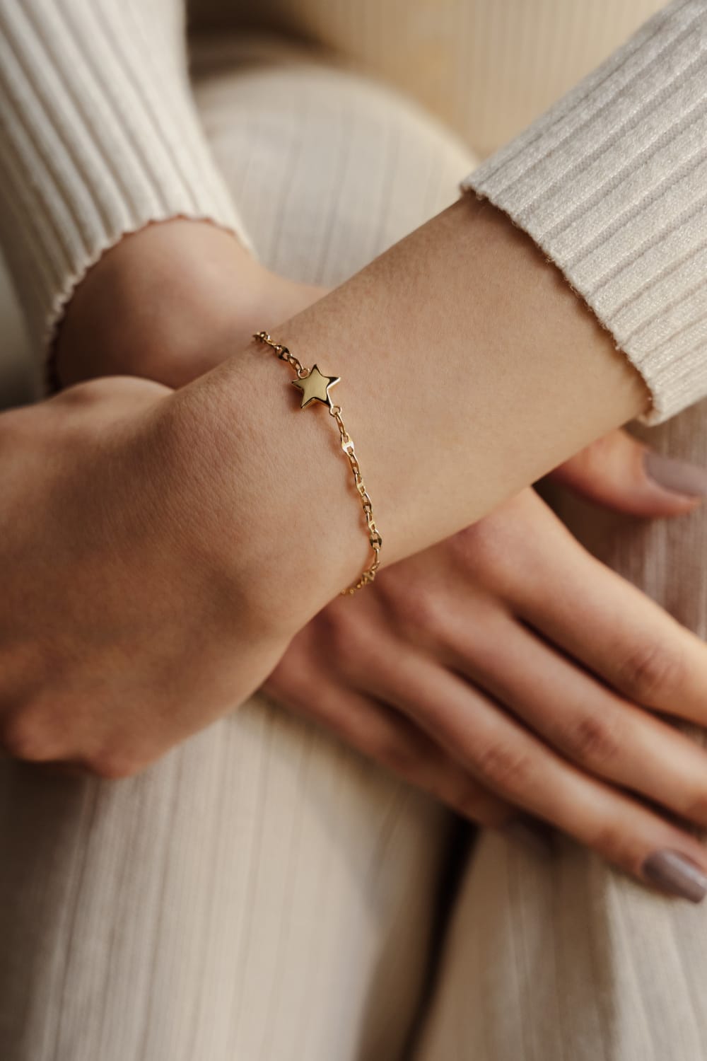 Başbuğ Mücevher-14 Ayar Altın Yıldız Bileklik-Bileklik-2-Milagron.com