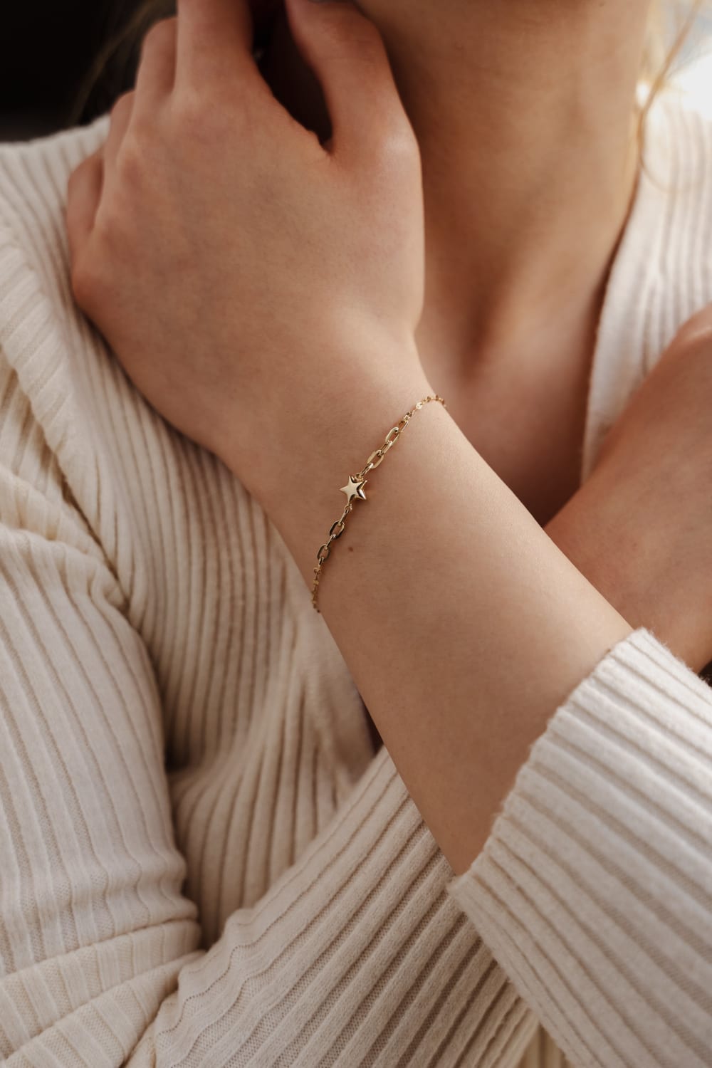 Başbuğ Mücevher-14 Ayar Altın Yıldız Bileklik-Bileklik-2-Milagron.com