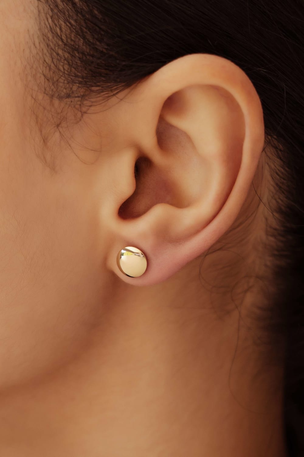 Başbuğ Mücevher-14 Ayar Altın Yuvarlak Küpe-Küpe-1-Milagron.com