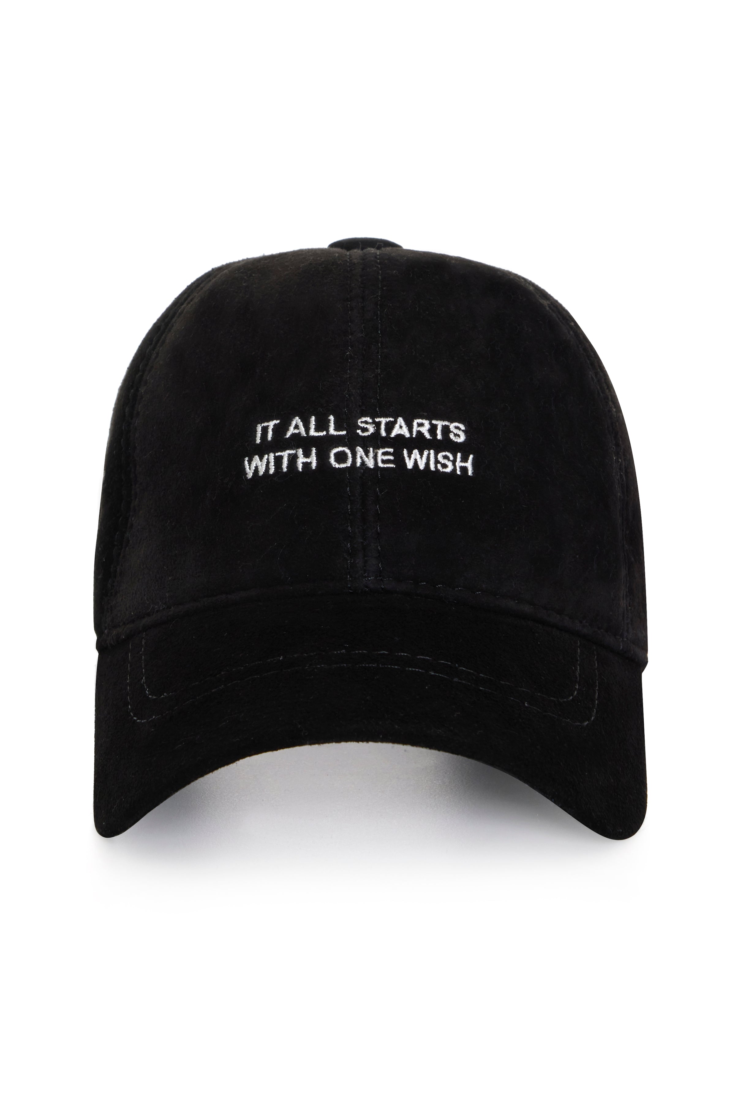 All Starts With One Wish Süet Deri Şapka