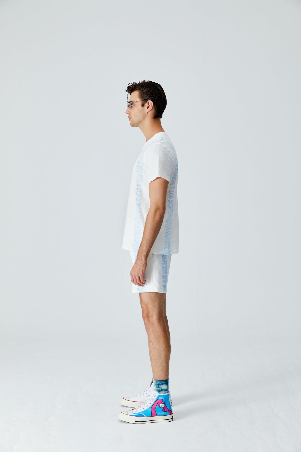 Batik T-Shirt - Beyaz/Mavi