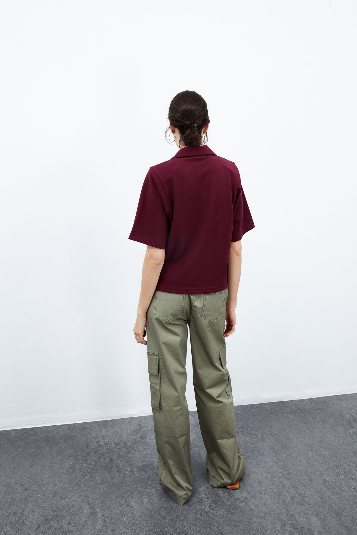 Daisy Vatkalı Polo - Bordo