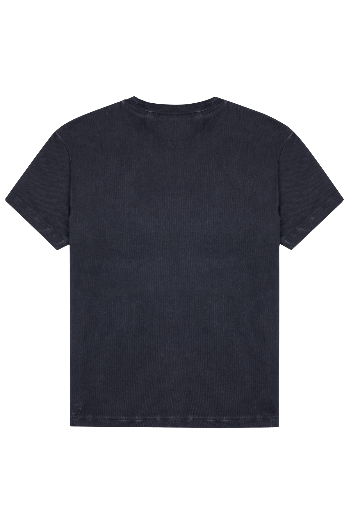 Eskitilmiş Fitilli T-Shirt - Siyah
