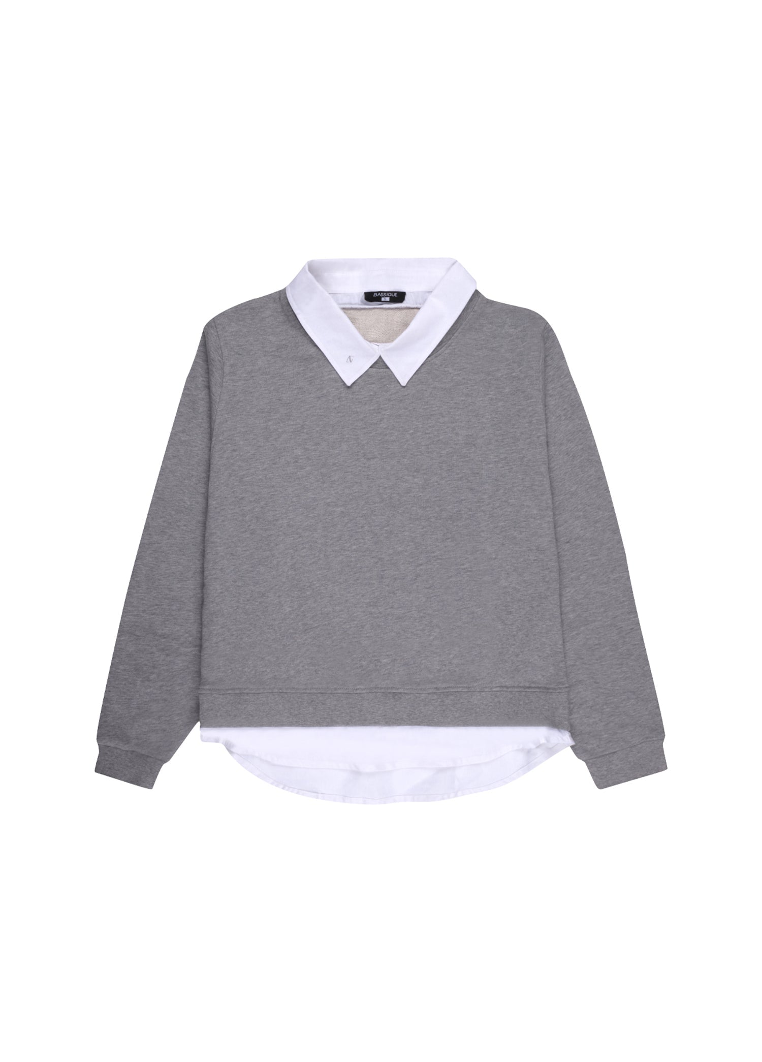 Gri Gömlek Katmanlı Sweatshirt