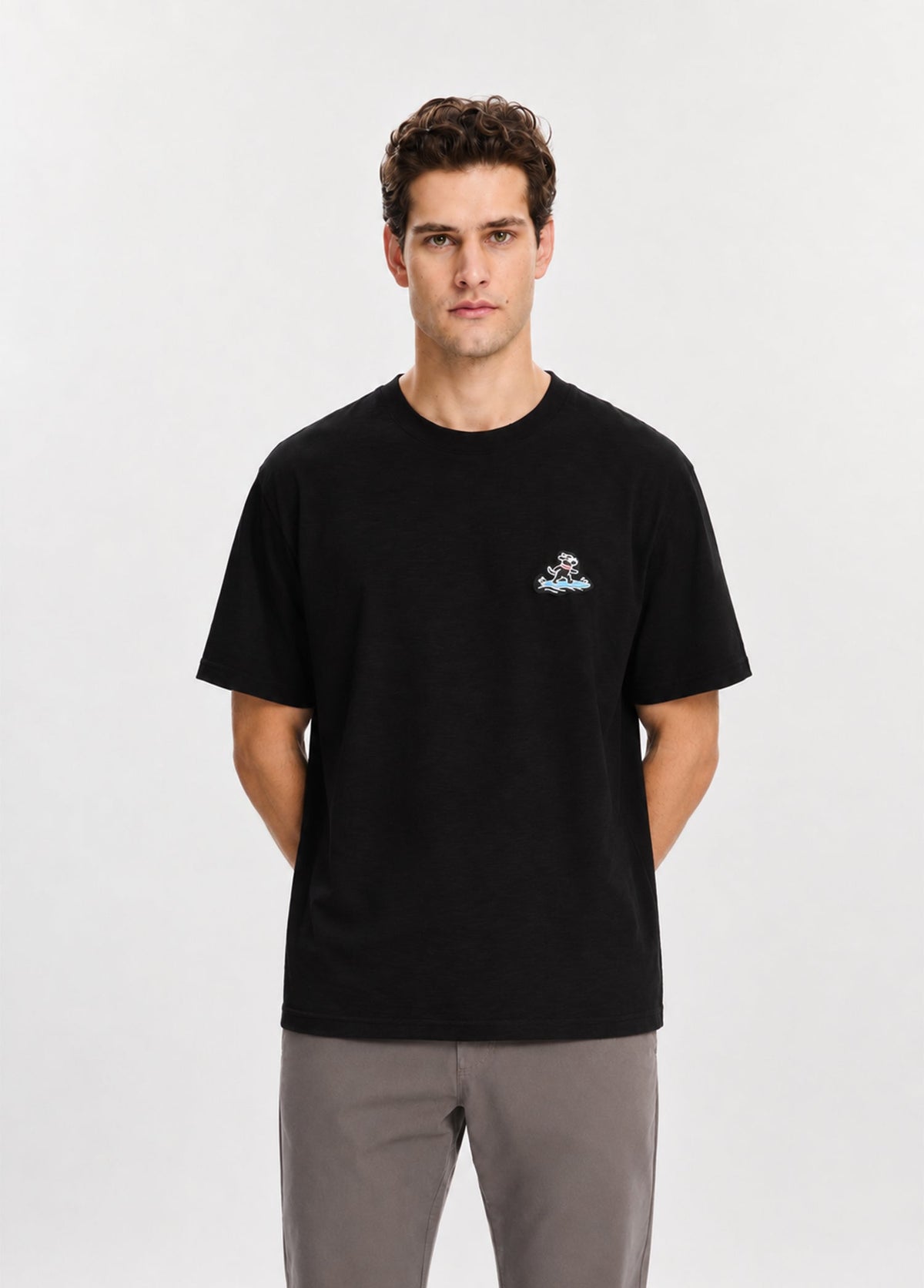 Siyah Surf Dog T-Shirt