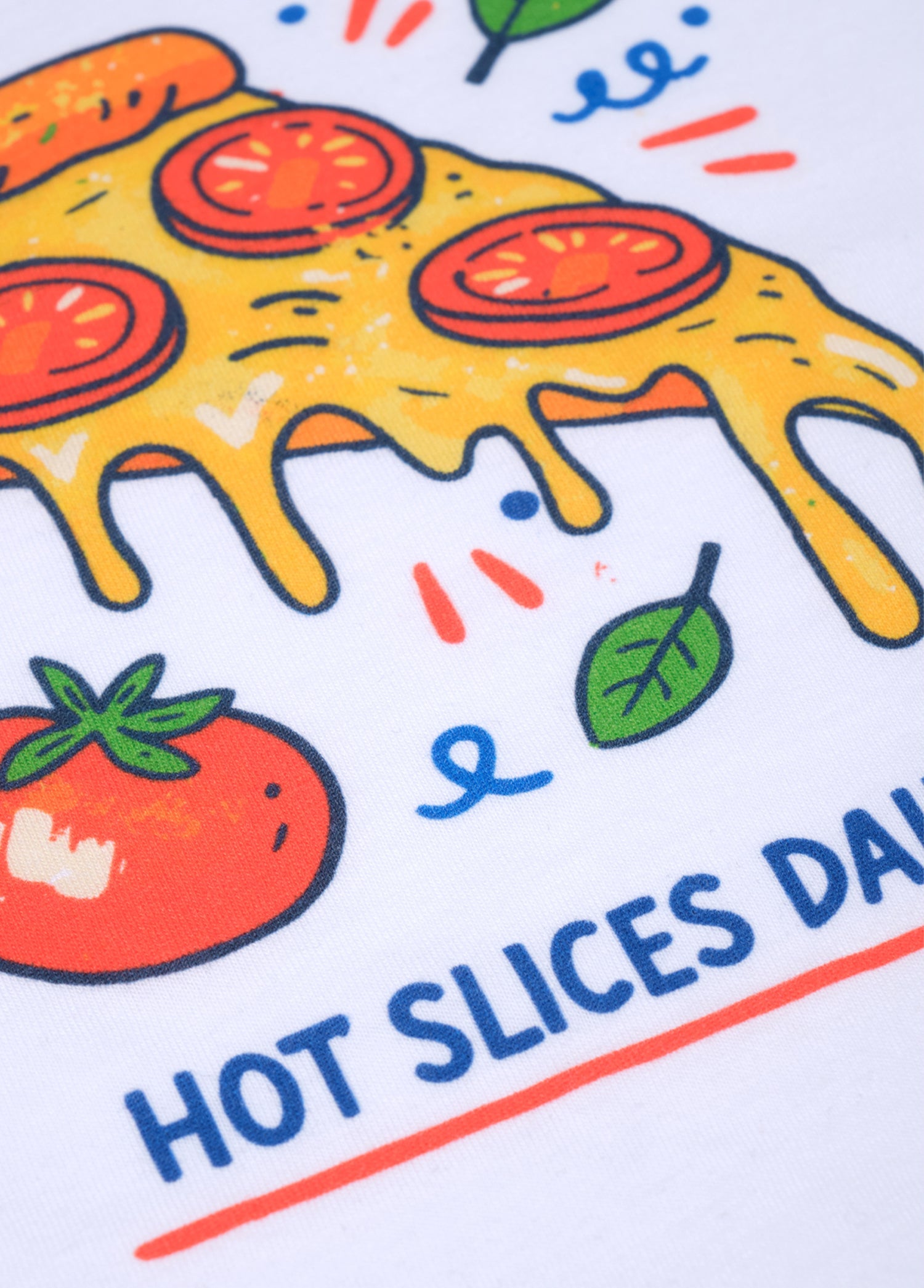 Unisex Çocuk Beyaz Pizza T-Shirt