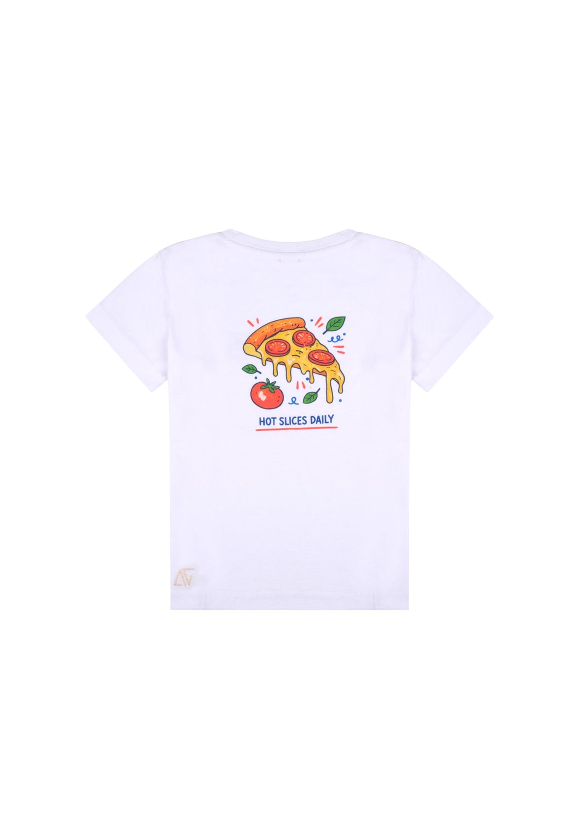 Unisex Çocuk Beyaz Pizza T-Shirt