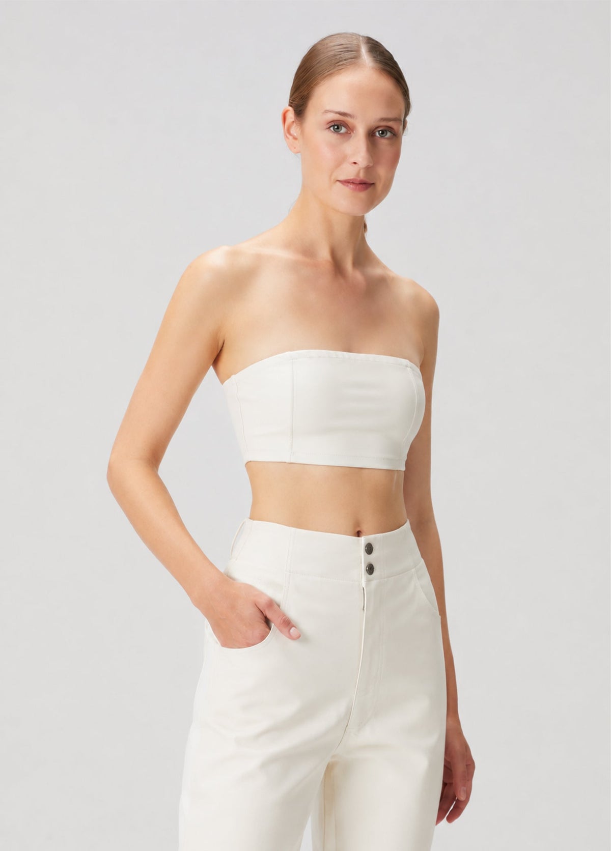 Vegan Deri Bralet - Beyaz