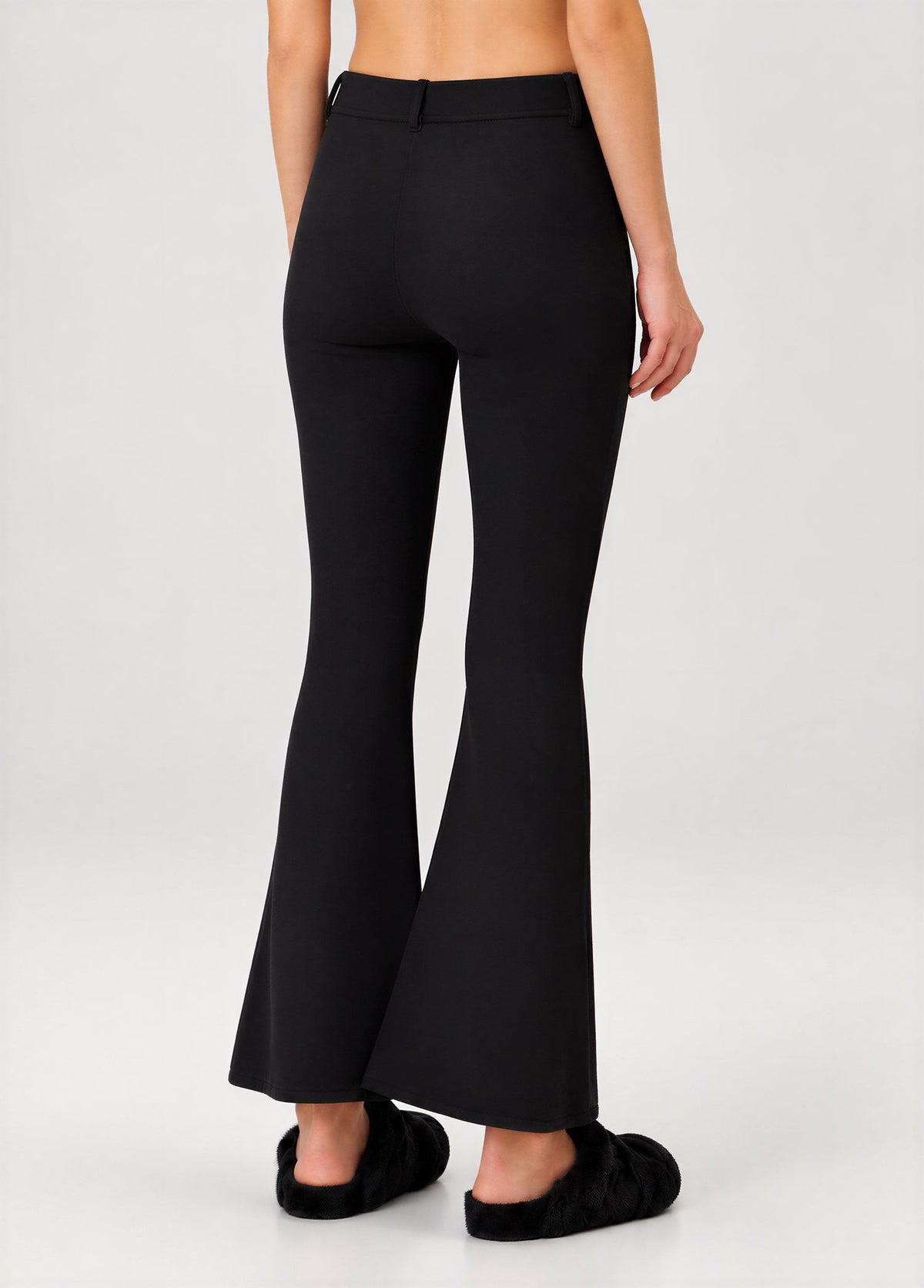 Vegan Deri Flare Pantolon - Siyah
