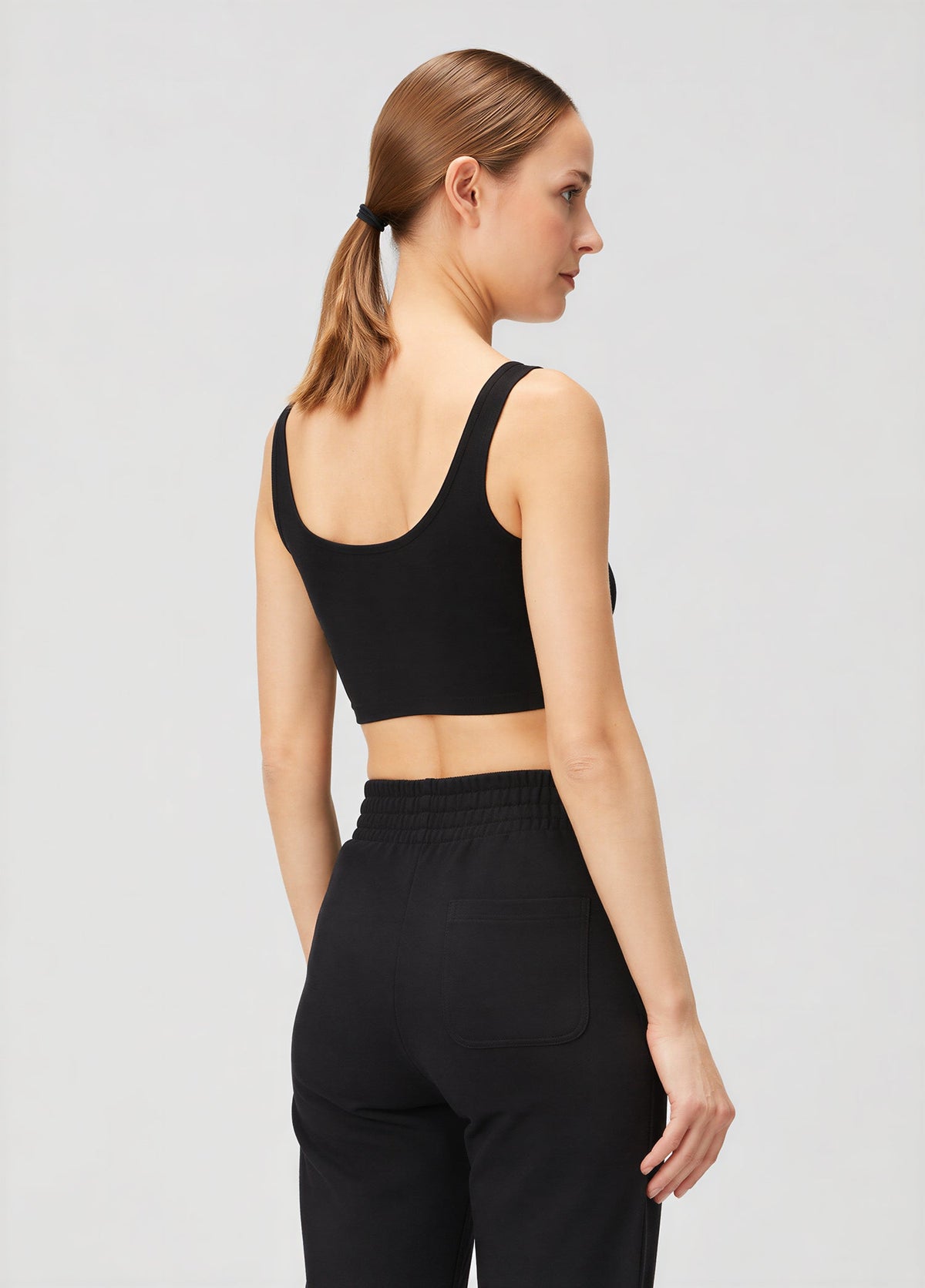 Vegan Deri Tank Top - Siyah