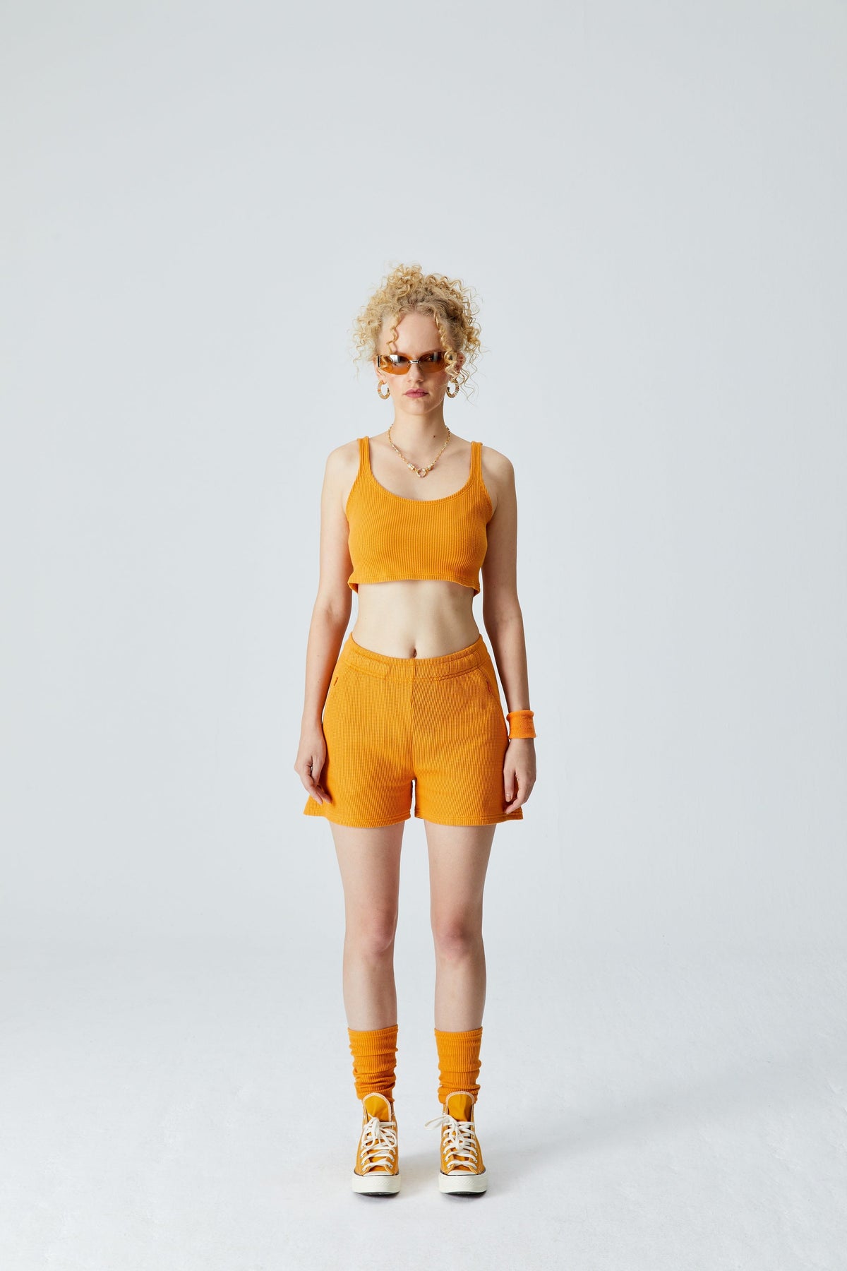 Waffle Tank Top - Turuncu