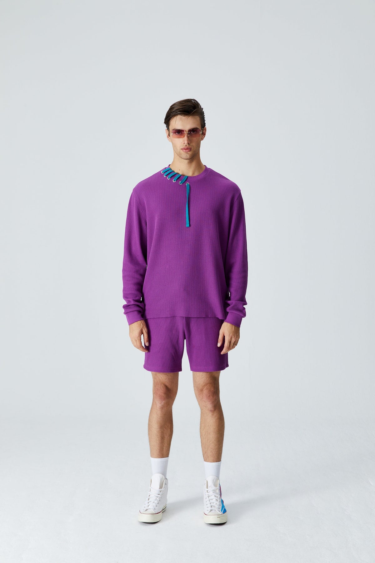 Waffle Sweatshirt - Mor