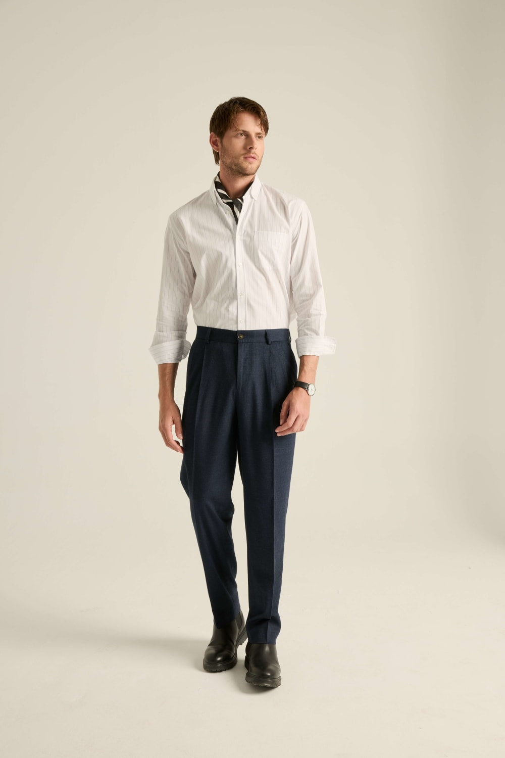 Batts-Marcus Yüksel Bel Pantolon Lacivert-Pantolon-1-Milagron.com